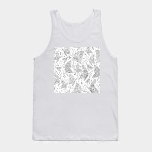 Paisley butterflies black and white Tank Top